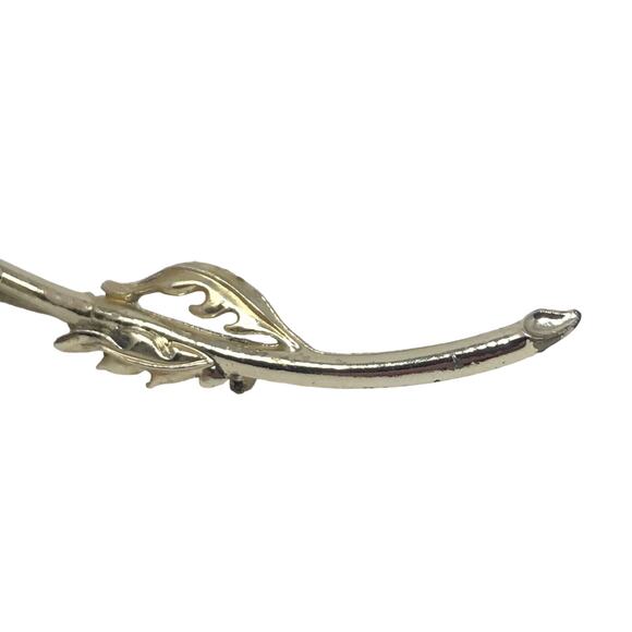 Chrysanthemum Mum Gold Tone Floral Brooch Vintage - Picture 3 of 4